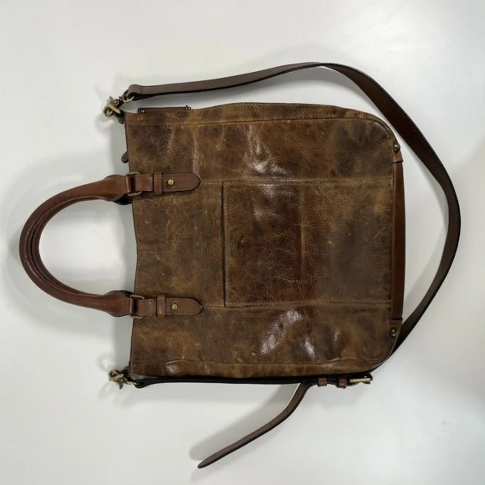 Ellington‎ Brown Leather Tote Bag with Front Pocket